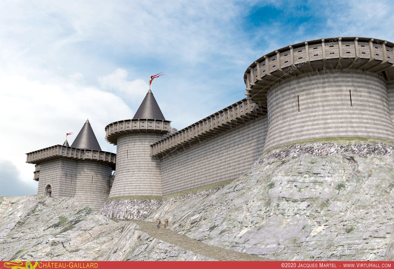 Ch�teau-Gaillard, la visite, le sentier d'acc�s