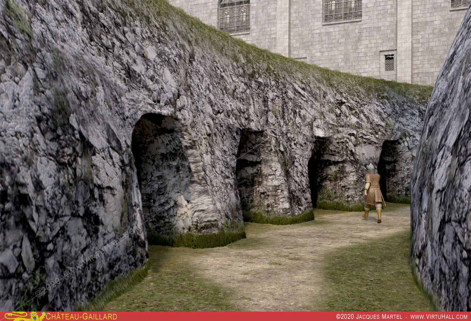 Ch�teau-Gaillard, la visite, l'entr�e des caves