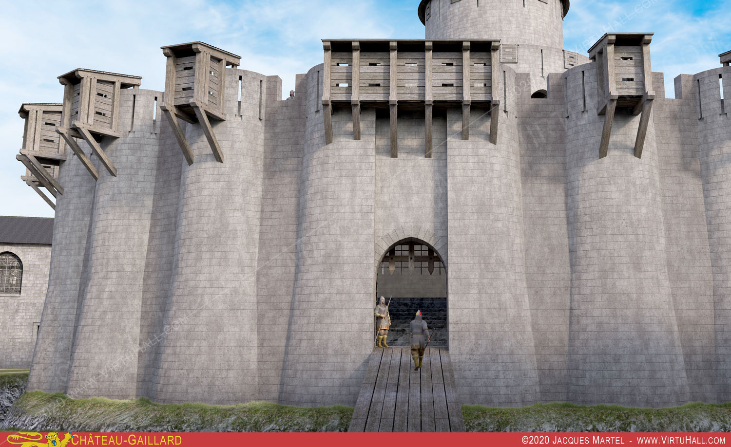 Ch�teau-Gaillard, la visite, l'entr�e de la haute-cour