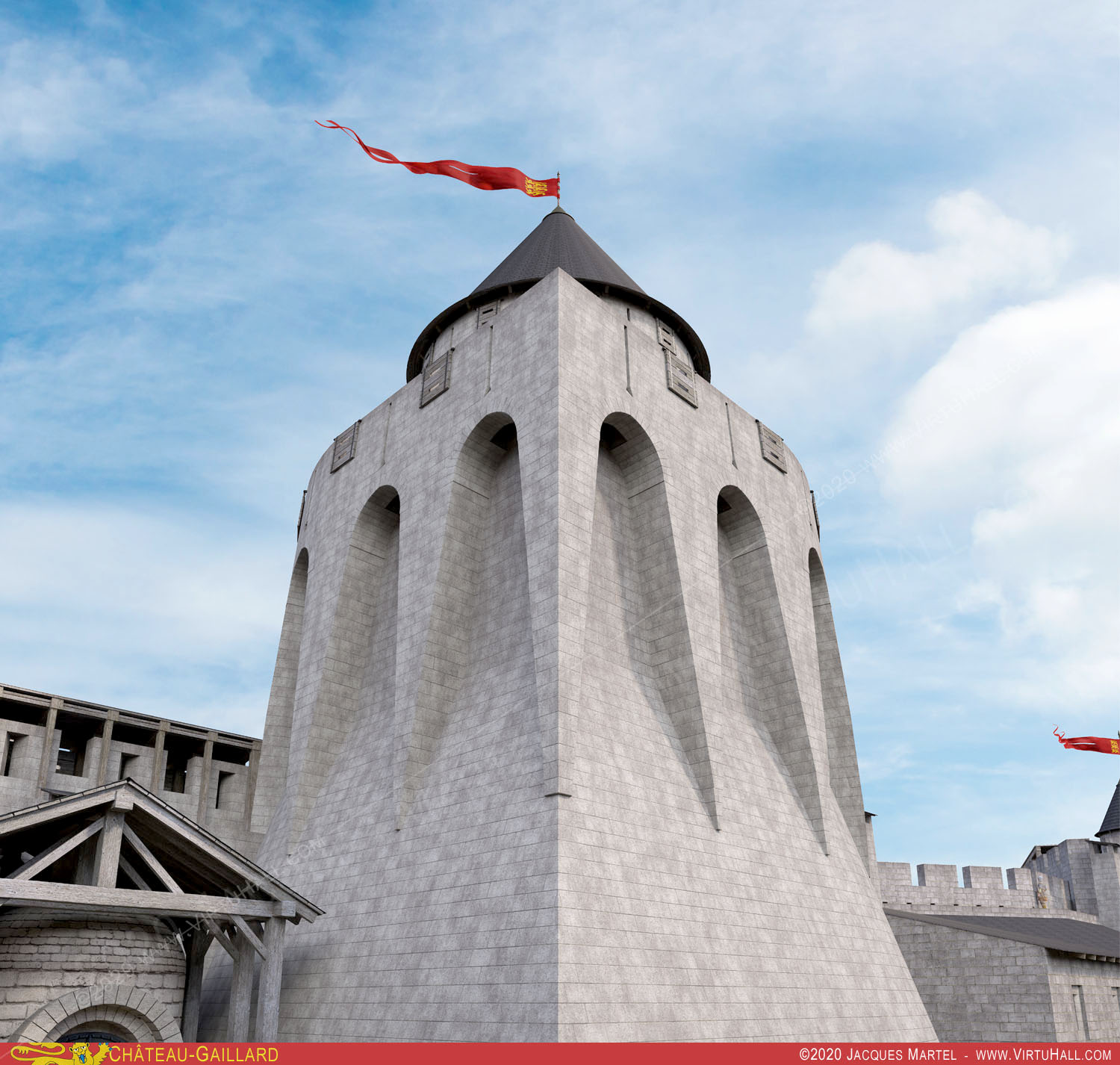 Ch�teau-Gaillard, la visite, l'�peron du donjon