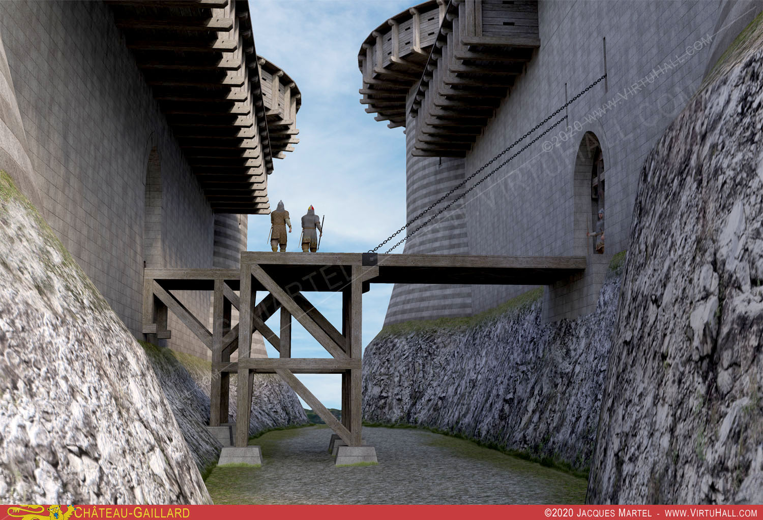 Ch�teau-Gaillard, la rampe d'acc�s