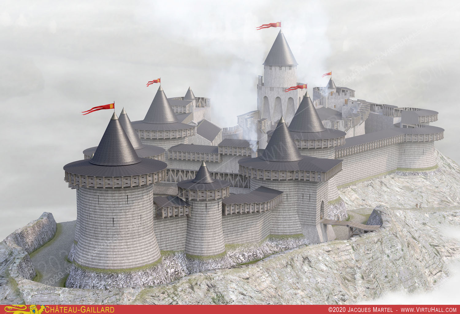 Ch�teau-Gaillard, dans la brume de la vall�e de la seine