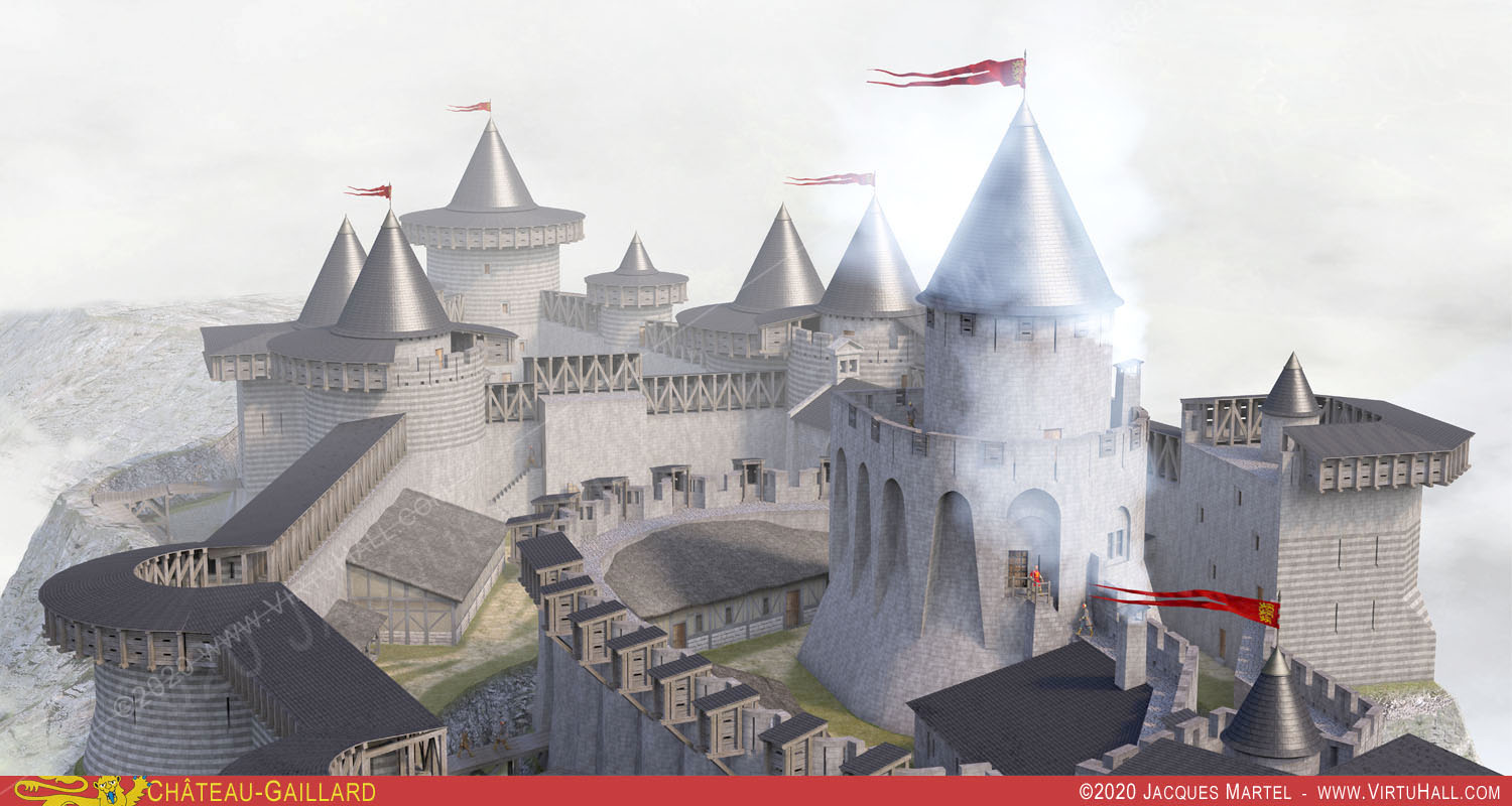 Ch�teau-Gaillard, dans la brume de la vall�e de la seine