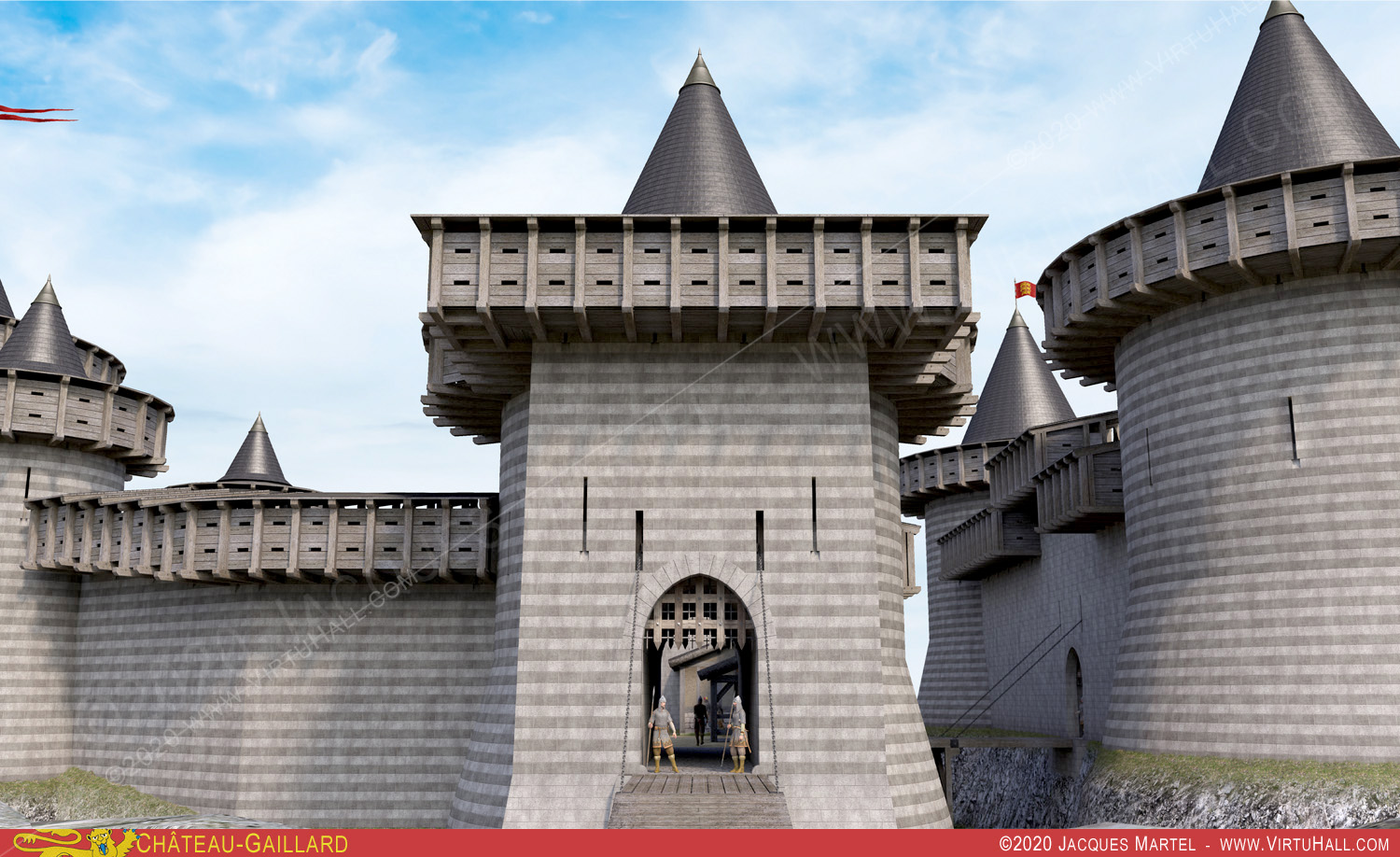 Ch�teau-Gaillard, la visite, l'entr�e du bastion