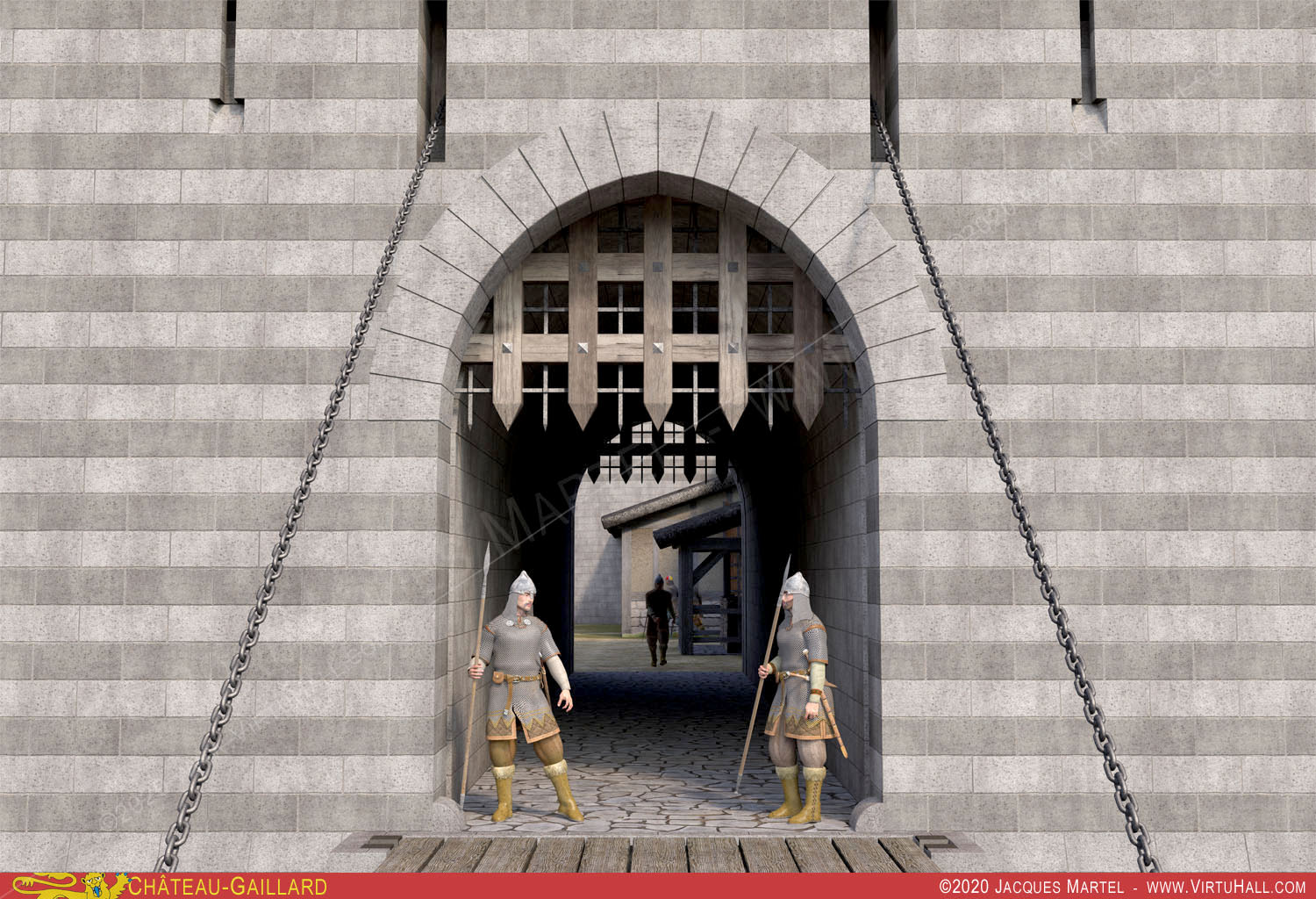 Ch�teau-Gaillard, la visite, l'entr�e du bastion